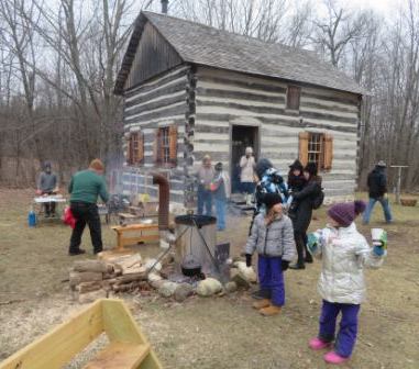 Maple Syrup Family Day - Outside the Motz Log Cabin